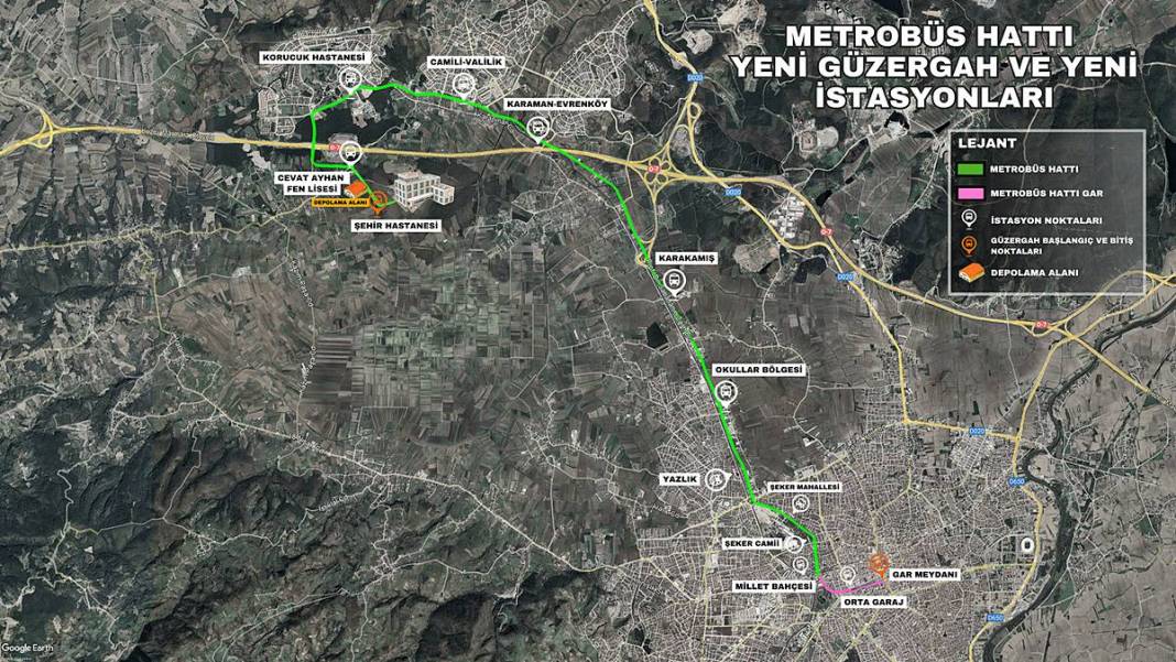 Türkiye'nin ikinci metrobüs hattı Sakarya'da hizmete giriyor: İlk asfalt atıldı! İşte 13 istasyonlu metrobüsün güzergah haritası 3